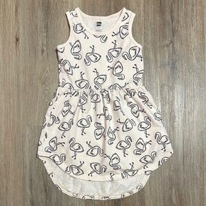 Tea Collection pink black Dress Size 4 Flamingo Print Cotton Sleeveless Girls